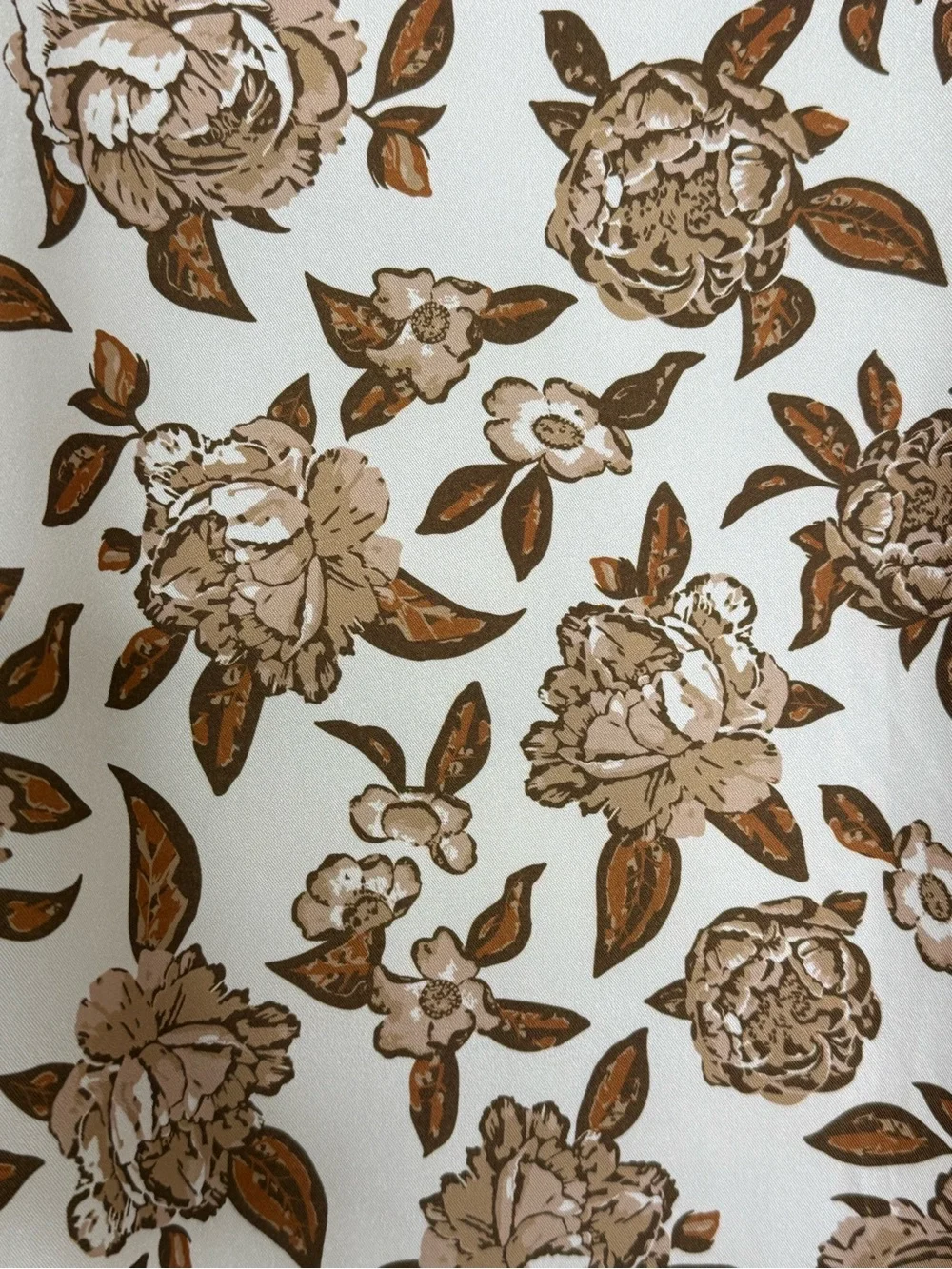 Neutral Floral Midi Skirt Romantic Cottagecore A-Line Skirt - Picture 4 of 12